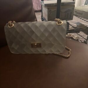 Elegant White Quilted Chain Bag